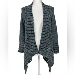 CURIO / Blue & Black Crochet Cardigan / Small / Bohemian Fairy Whimsygoth